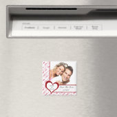 Red Heart Love Photo Save the Date Magnet (In Situ (Lave-vaisselle))