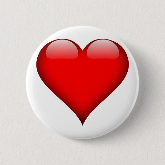 Red Heart Love Ronde Button 5,7 Cm (Voorkant)