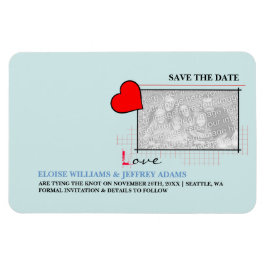 Red Heart Love Save the Date Photo Magneet