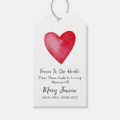 Red Heart Love Seed Packet Memorial begrafenis Cadeaulabel (Voorkant)