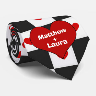 Red Heart Lovers Aangepast Stropdas voor checkbo