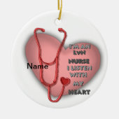 Red Heart LVN Nurse Keramisch Ornament (Voorkant)