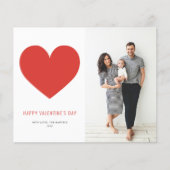 Red Heart Minimalist Happy Valentine's Day Card (Voorkant)
