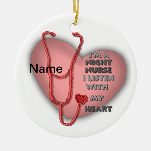 Red Heart Night Nurse Keramisch Ornament (Voorkant)