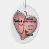 Red Heart Nurse Anesthetist Keramisch Ornament (Rechts)