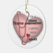 Red Heart Nurse Anesthetist Keramisch Ornament (Links)