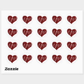 Red Heart of Love geschreven ja Ronde Sticker (Vel)
