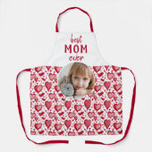 Red Heart Pattern Best mam Photo Moeder Day Schort (Voorkant)