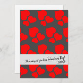 Red Heart Pattern — Curtomizable Feestdagenkaart (Voorkant / Achterkant)