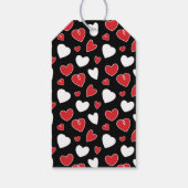 Red Heart Pattern Doodles Wedding Favor Gift Label Cadeaulabel (Achterkant)