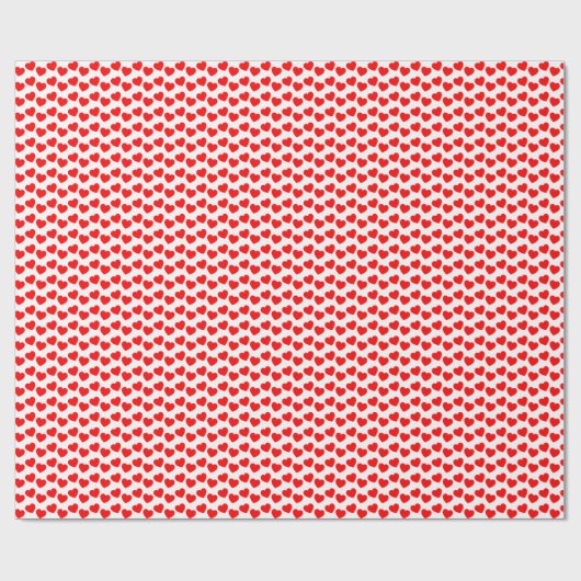 Red Heart Pattern op White Wrapping Paper Cadeaupapier (Vlak)
