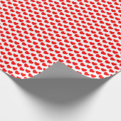 Red Heart Pattern op White Wrapping Paper Cadeaupapier (Hoek)