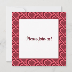 Red Heart Pattern Save The Date
