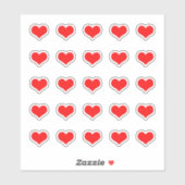 Red Heart Pattern Weddings Valentijnse Birthdays Sticker (Vel)
