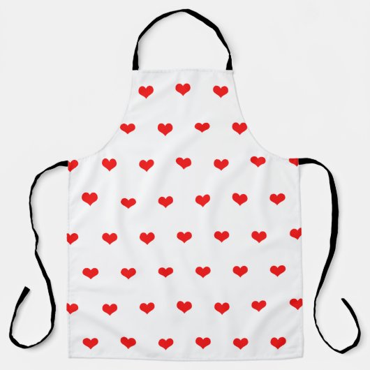 Red Heart Pattern White Modern Cute Gift Stylish Schort (Voorkant)