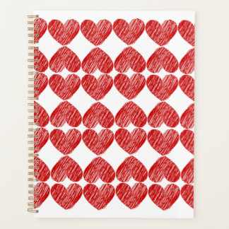 Red Heart Patterned Planner