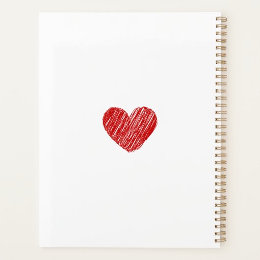 Red Heart Patterned Planner (Achterkant)