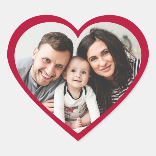 "Red Heart Photo coupé Sticker de la Saint-Valenti (Devant)