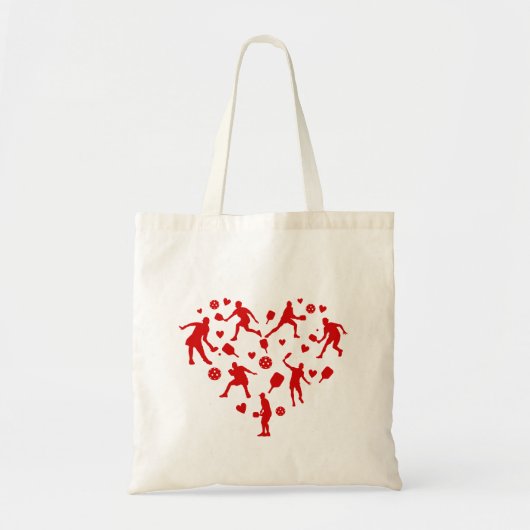Red Heart Pickleball-liefhebber Tote Bag (Voorkant)