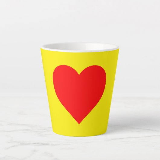Red Heart Pop Art Latte Mok (Voorkant)