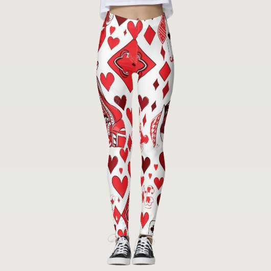 Red Heart Queen/King of Cards Leggings (Devant)