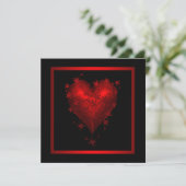 Red Heart Red Black Wedding Invitations (Debout devant)