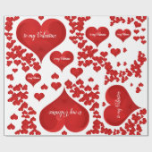 Red Heart Romantic Love Valentijn Cadeaupapier (Vlak)