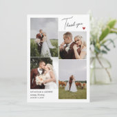 Red Heart Romantic Mariage Photos Merci Note (Debout devant)