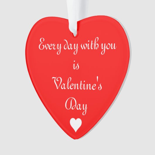 Red Heart Romantic Valentijnsdag Ornament (voorkant)