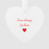 Red Heart Romantic Valentijnsdag Ornament (achterkant)