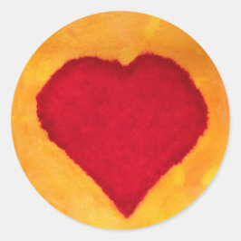 Red Heart Ronde Sticker