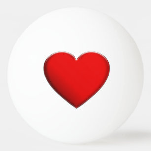 RED HEART / ROTES HERZ + jouw tekst & achtergrond Pingpongballen