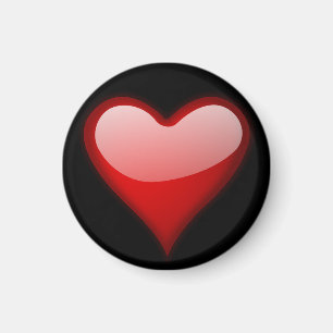 Red Heart Round Magnet Magneet