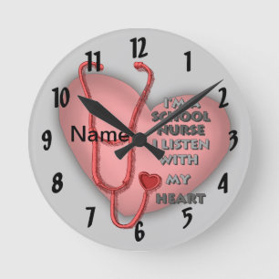 Red Heart School Nurse Ronde Klok