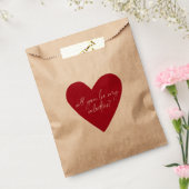 Red Heart Script Valentijnsdag Kraft Bedankzakje (Gezegeld)