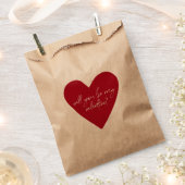 Red Heart Script Valentijnsdag Kraft Bedankzakje (Geknipt)