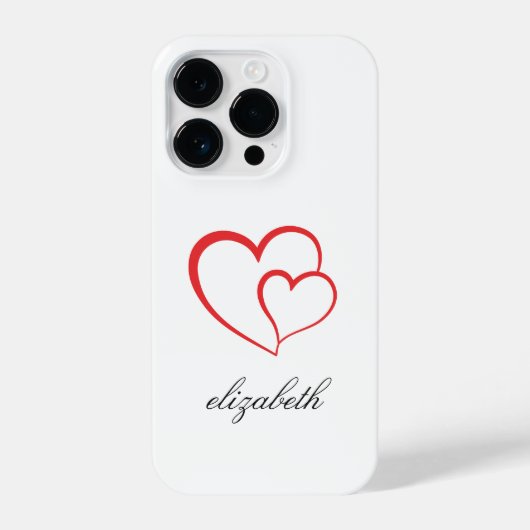 red heart shape withe background personalized  iPhone hoesje (Achterkant)