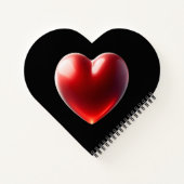 Red Heart Shaped Notebook Notitieboek (Achterkant)