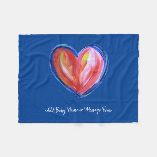 Red Heart Soft Fleece Custom Baby Blankets Deken (Voorkant (Horizontaal))