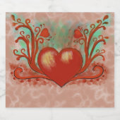 Red Heart Sparkling Wijnetiket (Enkel label)