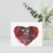 Red Heart Steampunk Briefkaart (Staand voorkant)