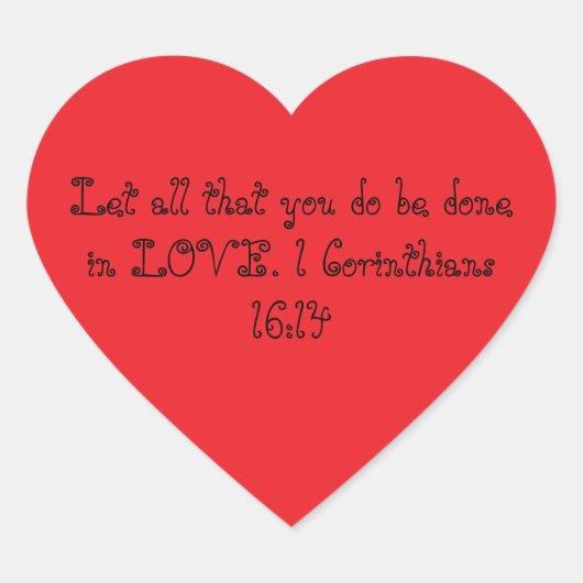 red heart stickers 1 corinthians 16:14 (Devant)