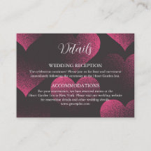 Red Heart Theme Wedding Details Enclosure Cards
