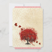 Red Heart Tree Falling Hearts Faire-part de mariag (Devant)