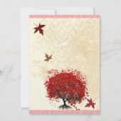 Red Heart Tree - Feuilles d'automne Faire-part de  (Devant)