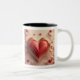 Red Heart Tweekleurige Koffiemok