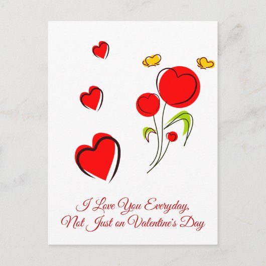 Red Heart Valentijn Briefkaart (Voorkant)