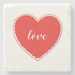 Red Heart Valentijn Love Stenen Onderzetter