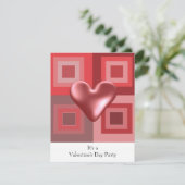 Red Heart Valentijnsdag Invitation Kaart (Staand voorkant)