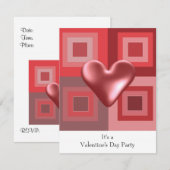 Red Heart Valentijnsdag Invitation Kaart (Voorkant / Achterkant)